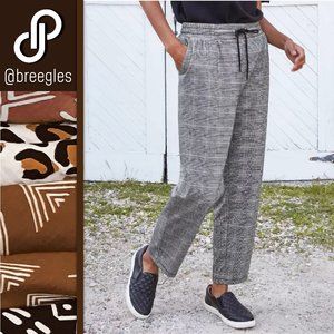 High-Rise Plaid Ankle Length Pull-On Pant